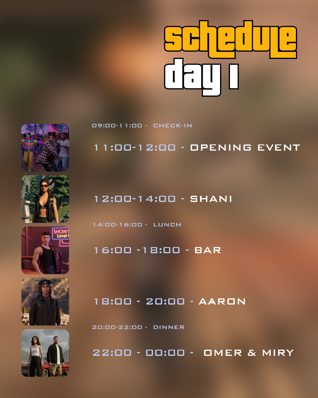 Schedule Day 1